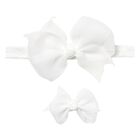 Girls White Bow Headband set, 2, hi-res