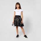 Girls White & Black Logo Dress, 1, hi-res