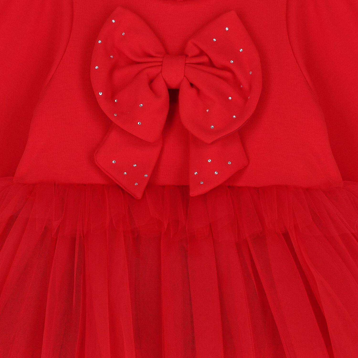 Girls Red Tulle Dress Set, 1, hi-res
