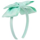 Girls Mint Green Bow Headband, 2, hi-res