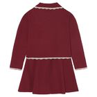 Girls Red Knitted Skirt Set, 3, hi-res