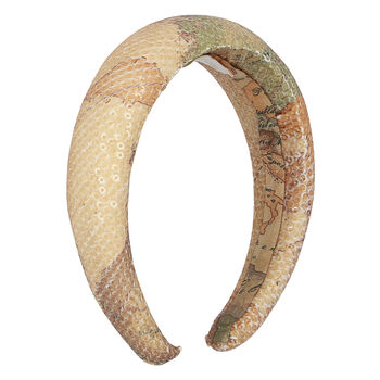 Girls Beige Geo Map Hairband