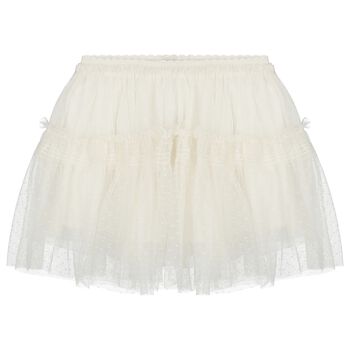 Girls Ivory Tulle Skirt