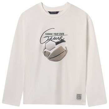 Boys Ivory Long Sleeve Top