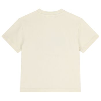 تيشيرت بنات بشعار دب تيدي باللون العاجي