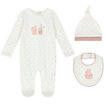 Baby Girls Ivory Babygrow Gift Set
