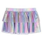 Girls Iridescent Rainbow Ruffled Skirt, 1, hi-res