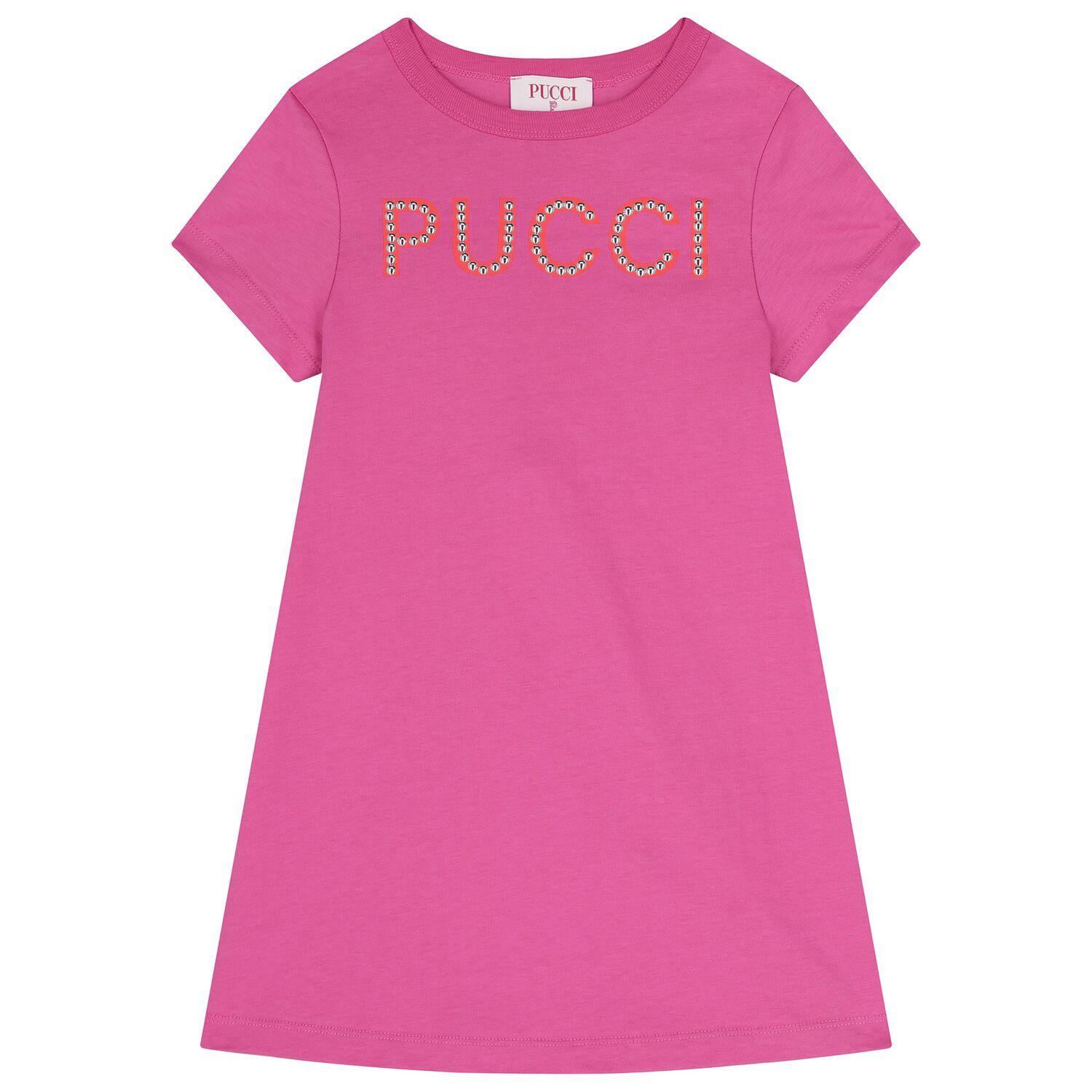 Girls Pink Logo T-Shirt Dress , 1, hi-res