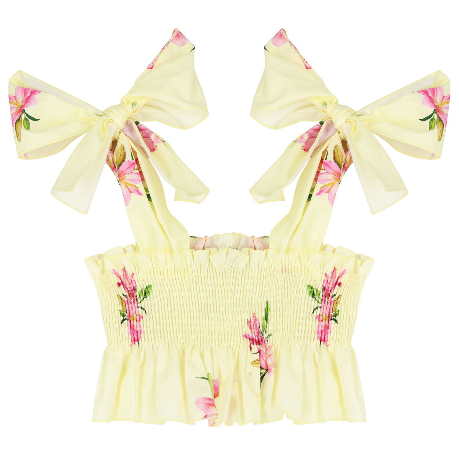 Girls Yellow Floral Skort Set, 1, hi-res image number null