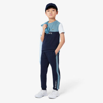 Boys Blue Colourblock Cotton T-Shirt