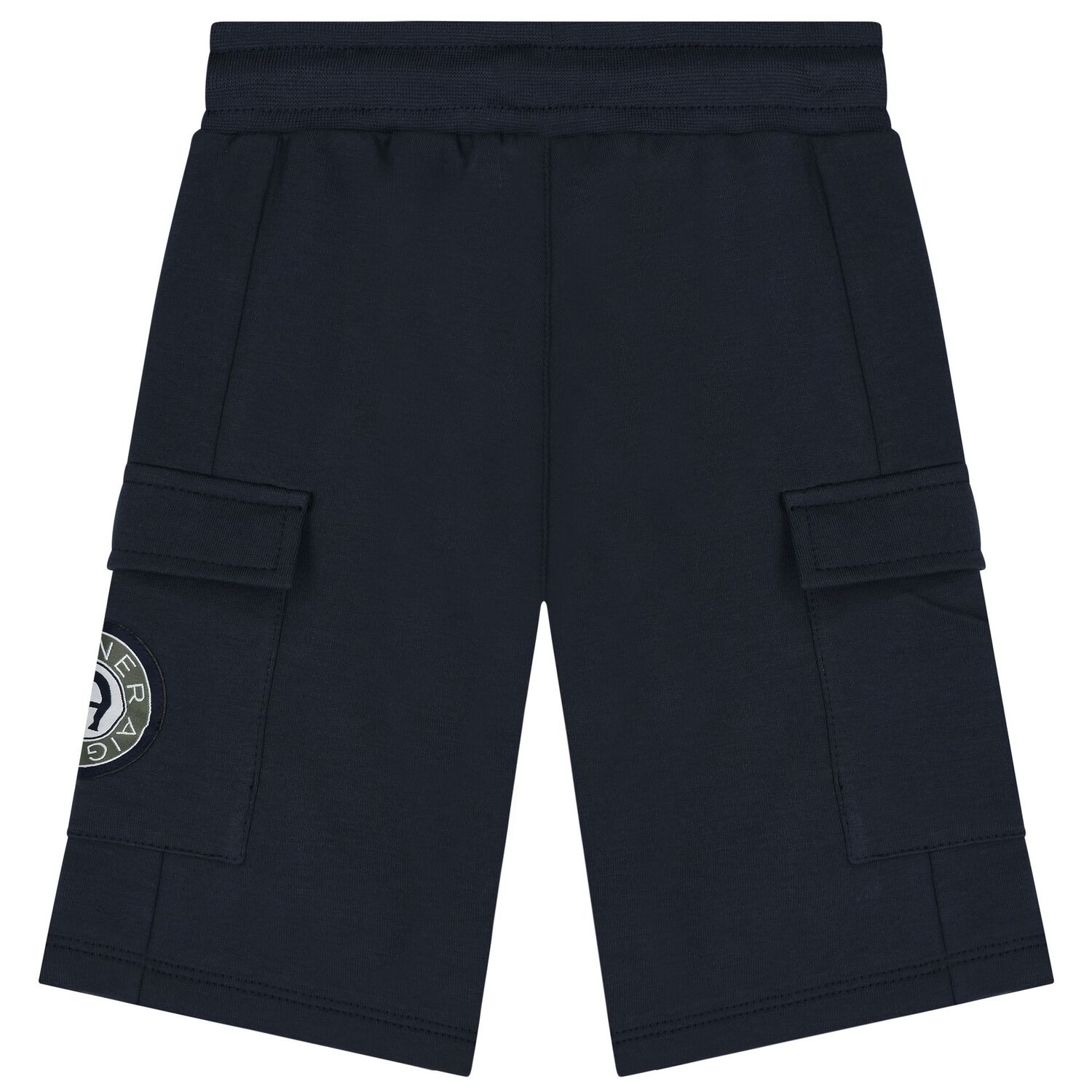 Younger Boys Navy Blue Logo Shorts, 1, hi-res