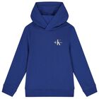 Boys Blue Logo Hooded Top, 3, hi-res