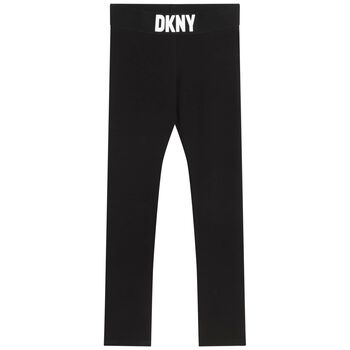 Girls Black Logo Leggings