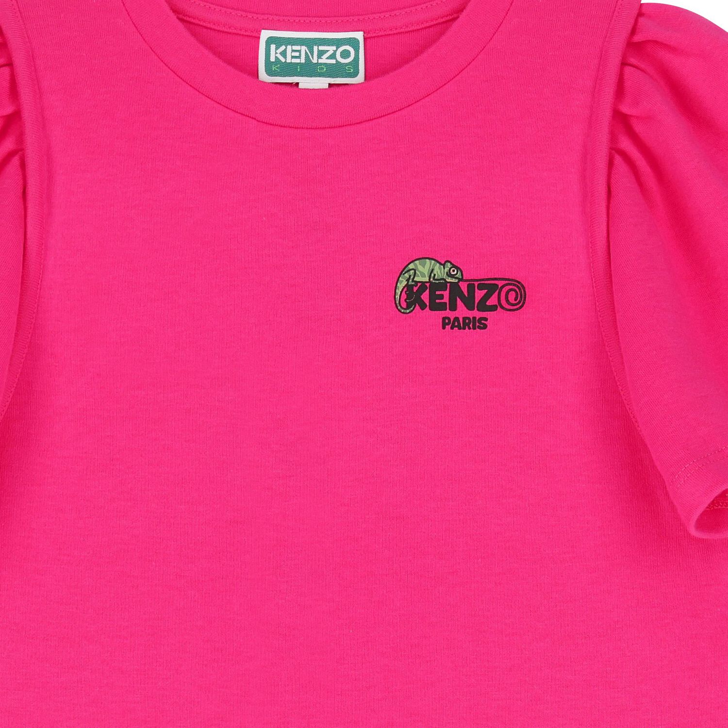 فستان بنات بالشعار  باللون الوردي , 1, hi-res