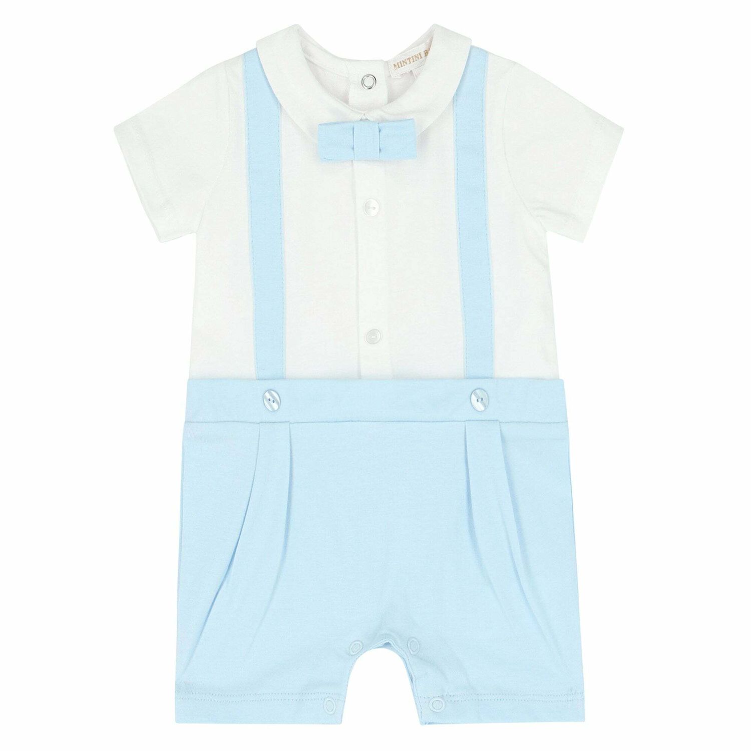 Baby Boys White & Blue Romper, 1, hi-res image number null