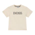 تيشيرت اولاد بالشعار باللون العاجى, 1, hi-res