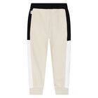 Younger Boys Beige Logo Joggers, 1, hi-res