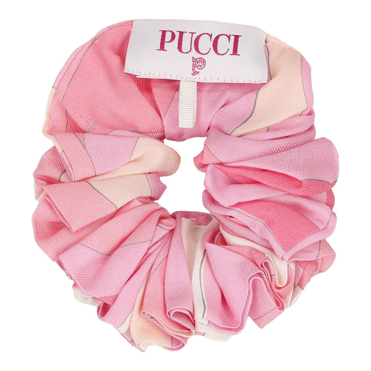 Girls Pink & Ivory Iride Scrunchie, 1, hi-res