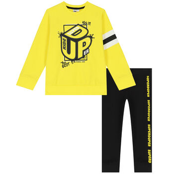 Boys Yellow & Black Tracksuit