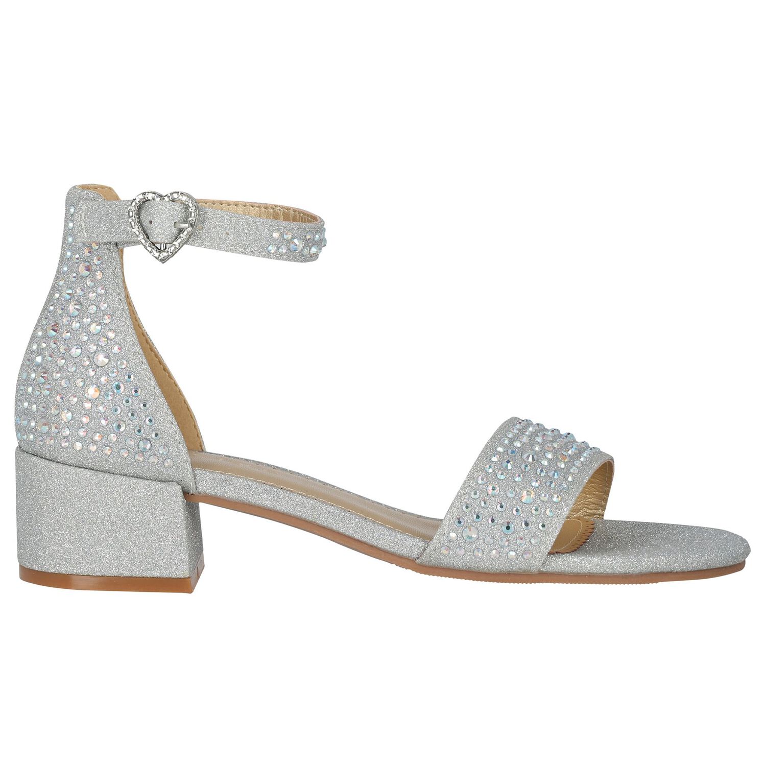 Girls Silver Embellished Sandals, 2, hi-res image number null