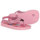 Younger Girls Pink Disney Logo Flip Flops, 6, hi-res