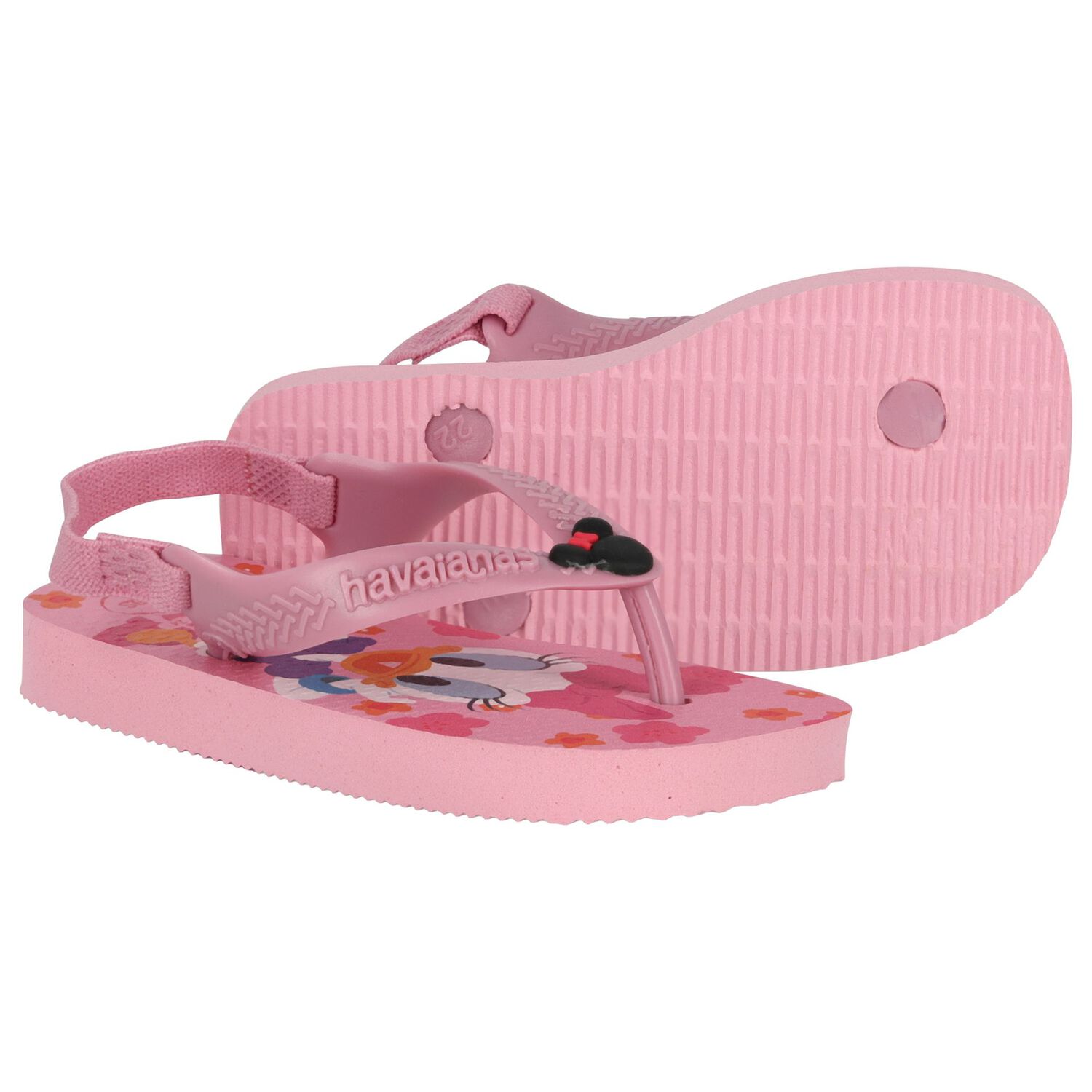 Younger Girls Pink Disney Logo Flip Flops, 6, hi-res