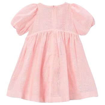 فستان مزهر باللون الوردي للبنات 