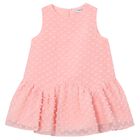 Girls Pink Sleeveless Tiered Dress, 2, hi-res