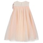 Girls Pink Glittery Bow Tulle Dress, 1, hi-res
