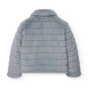 Girls Grey Faux Fur Jacket
