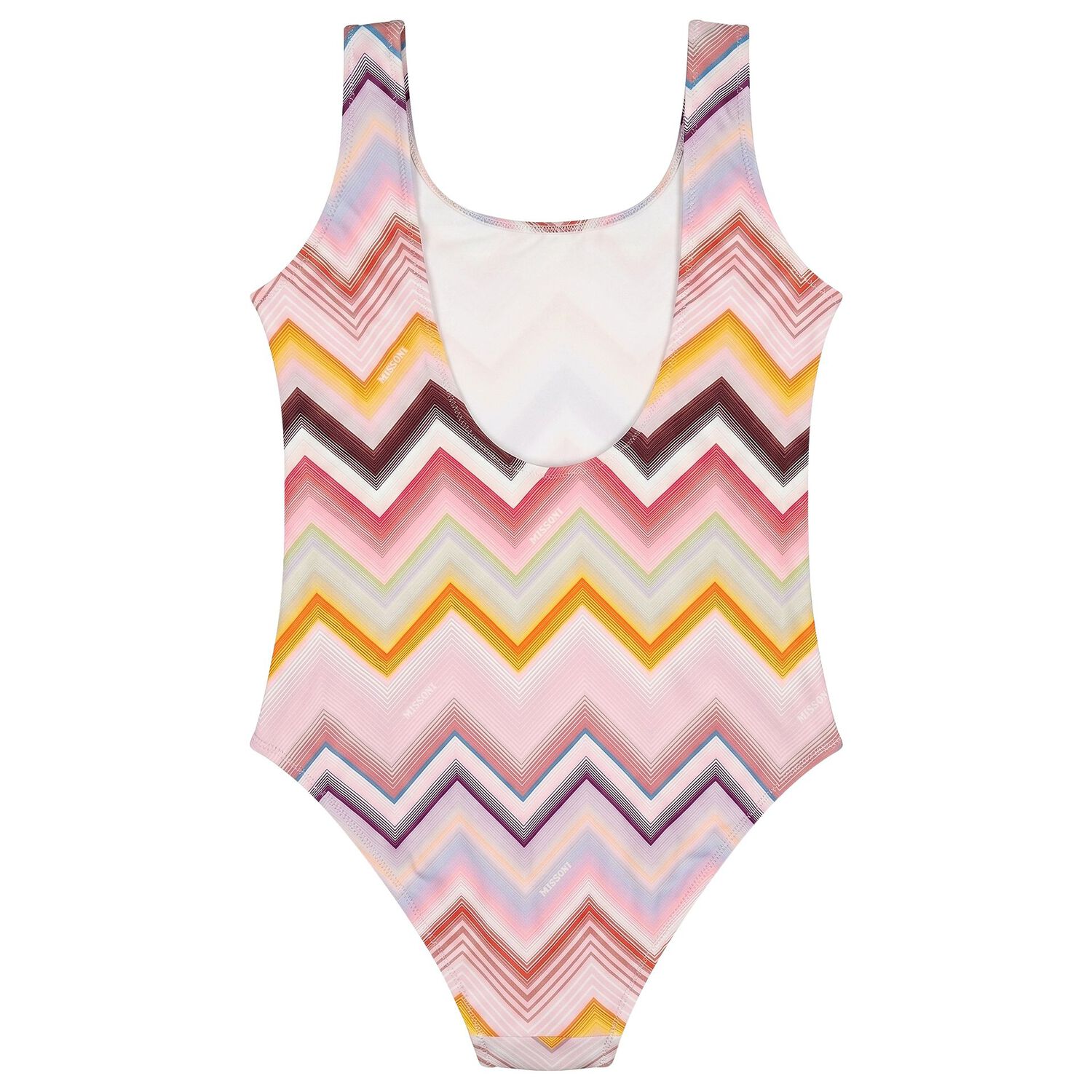 Girls Multi-Coloured Zig Zag Swimsuit, 1, hi-res