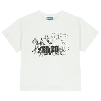 Boys White Logo Safari T-Shirt