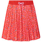 Girls Orange Pleated Skirt, 1, hi-res