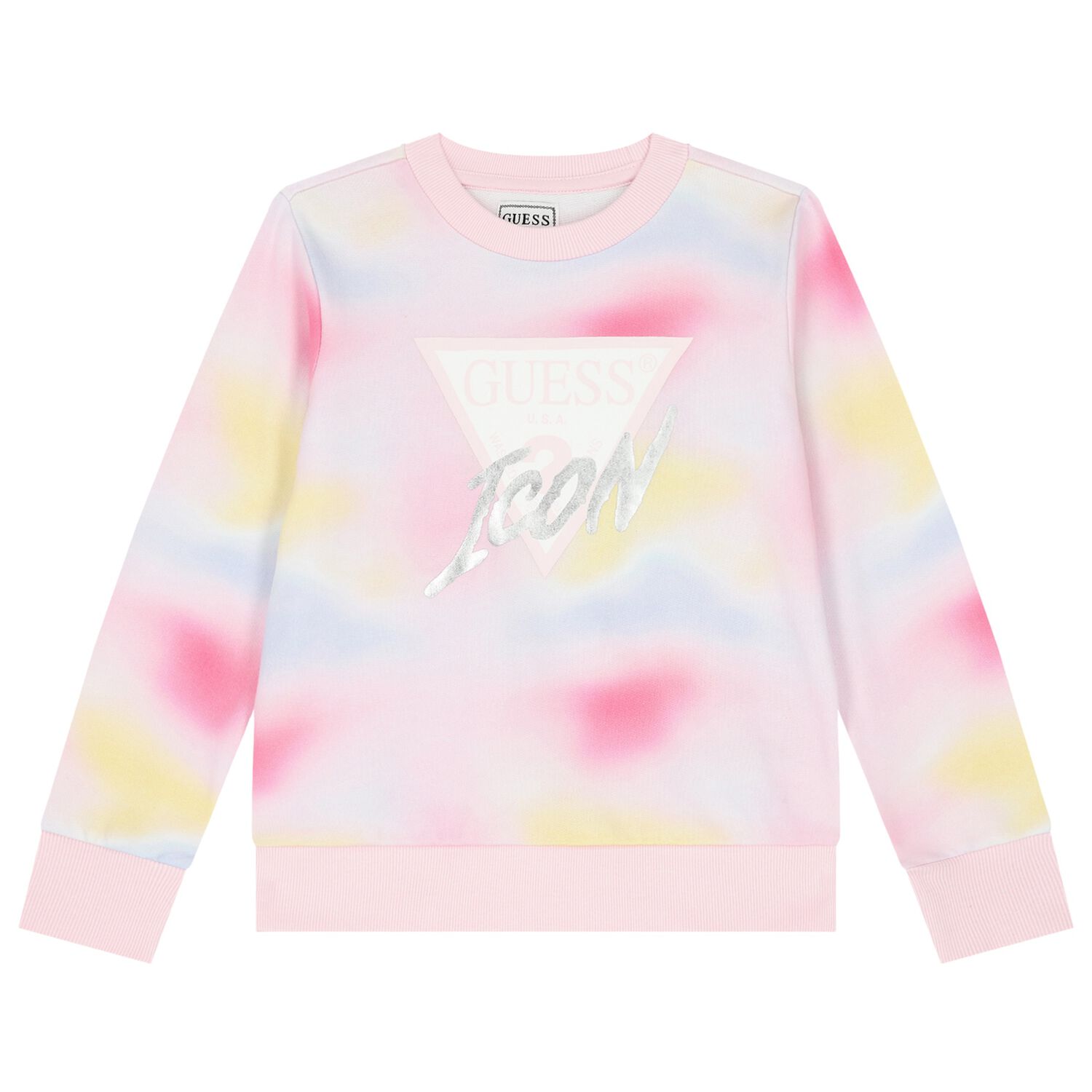 Girls Pink & Yellow Logo Sweatshirt, 1, hi-res image number null