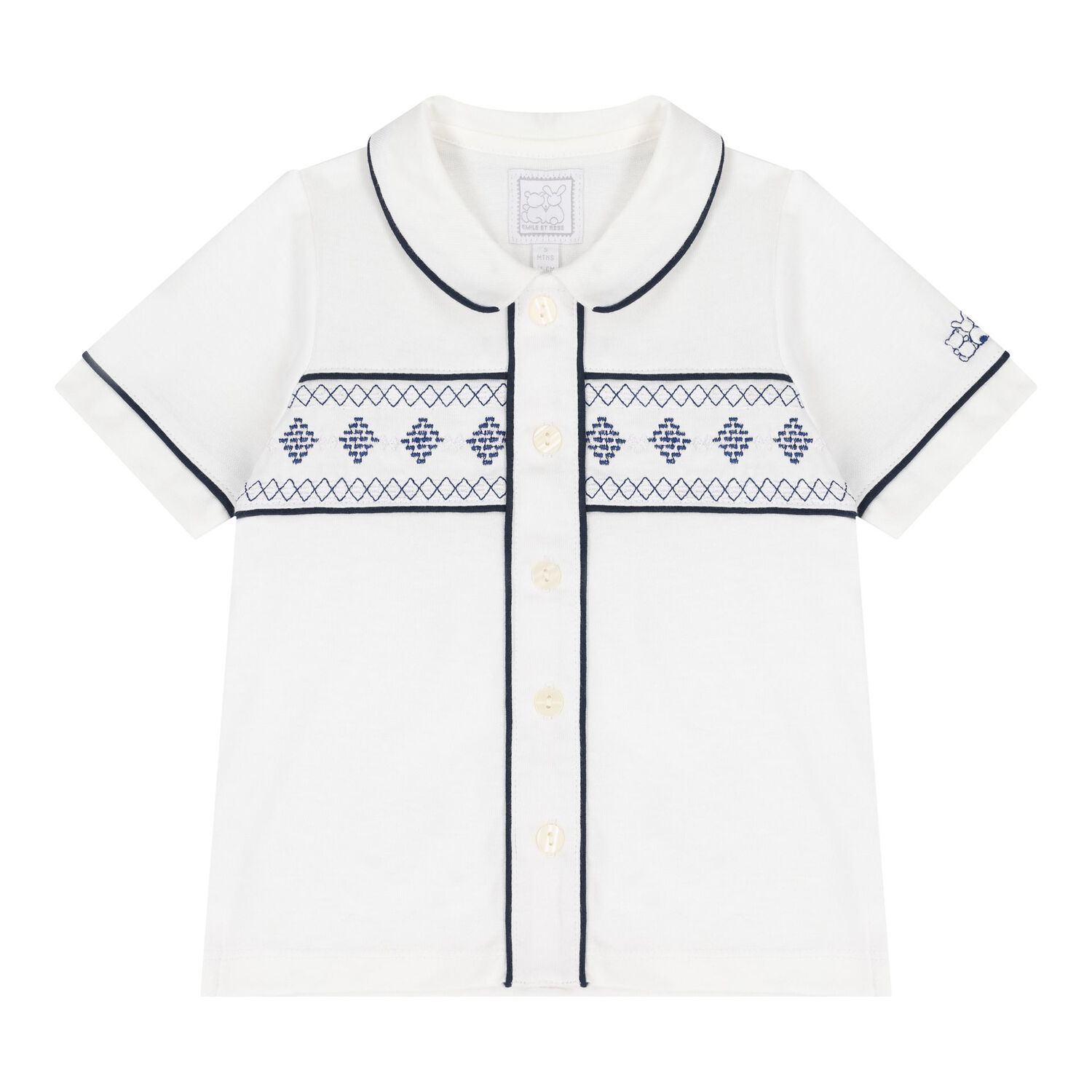 طقم شورت أولاد باللون الأبيض والكحلى, 1, hi-res image number null