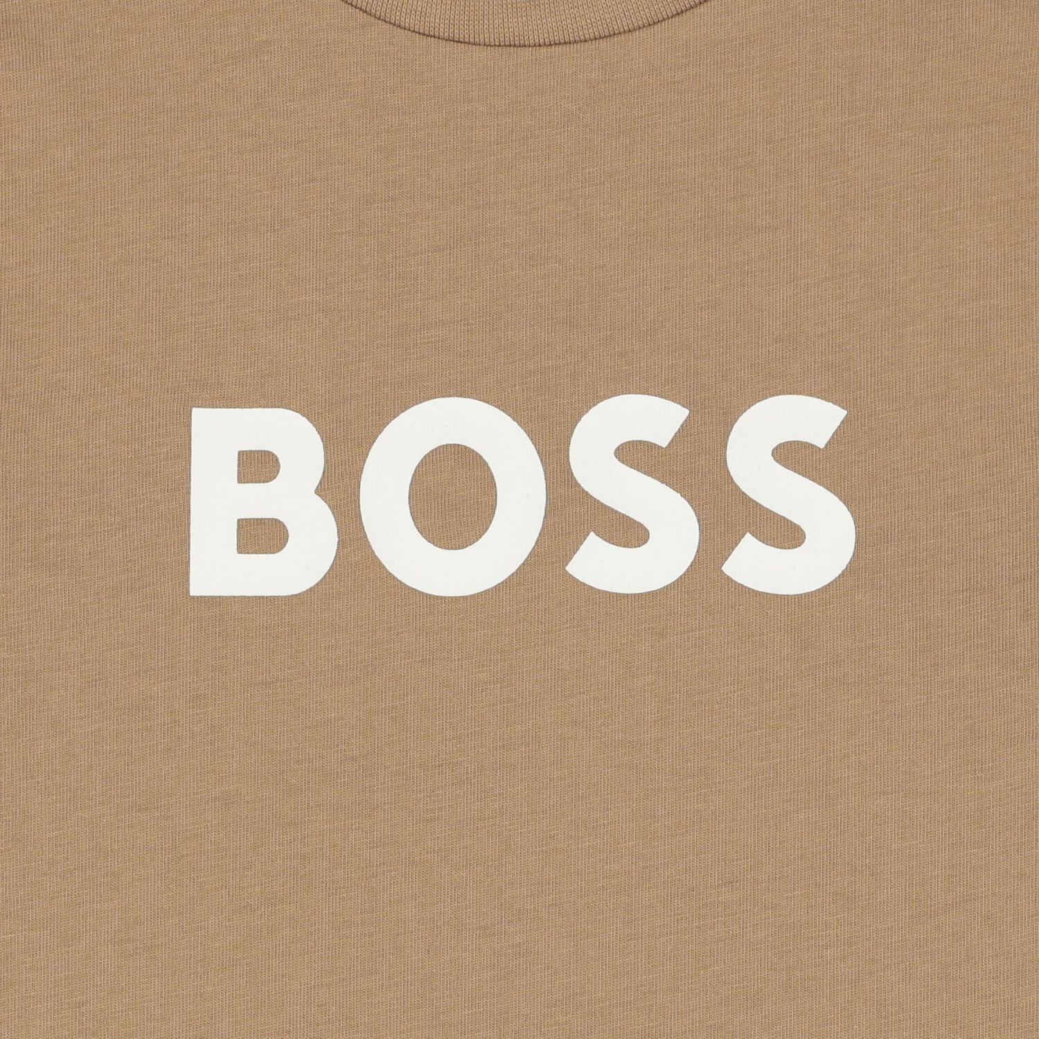 Boys Mini Me Beige Logo T-Shirt, 10, hi-res