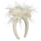 Girls Ivory Flower Headband, 2, hi-res