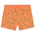 Boys Orange Logo Shorts, 1, hi-res