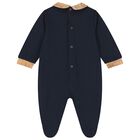 Baby Boys Navy Blue & Beige Geo Map Babygrow Gift Set, 4, hi-res