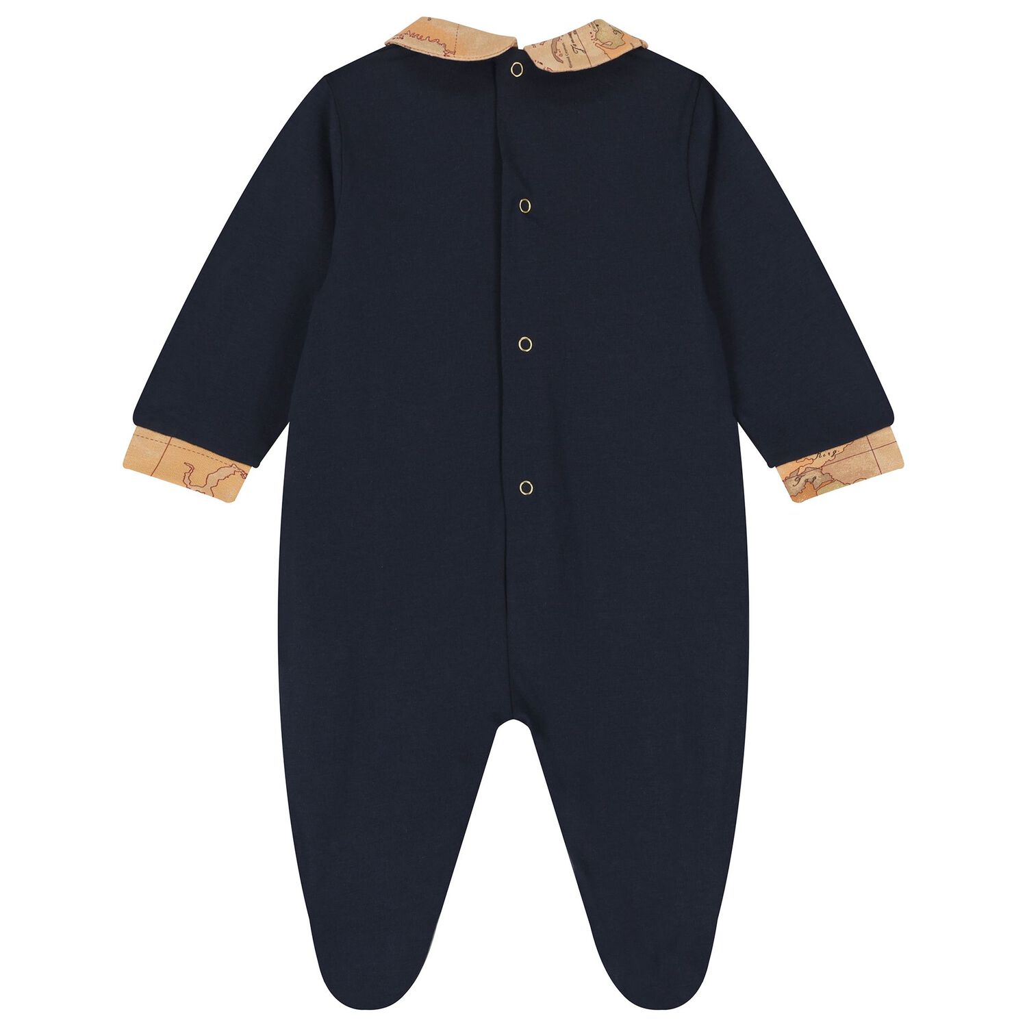 Baby Boys Navy Blue & Beige Geo Map Babygrow Gift Set, 4, hi-res
