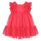 Younger Girls Red Ruffled Tulle Dress, 1, hi-res
