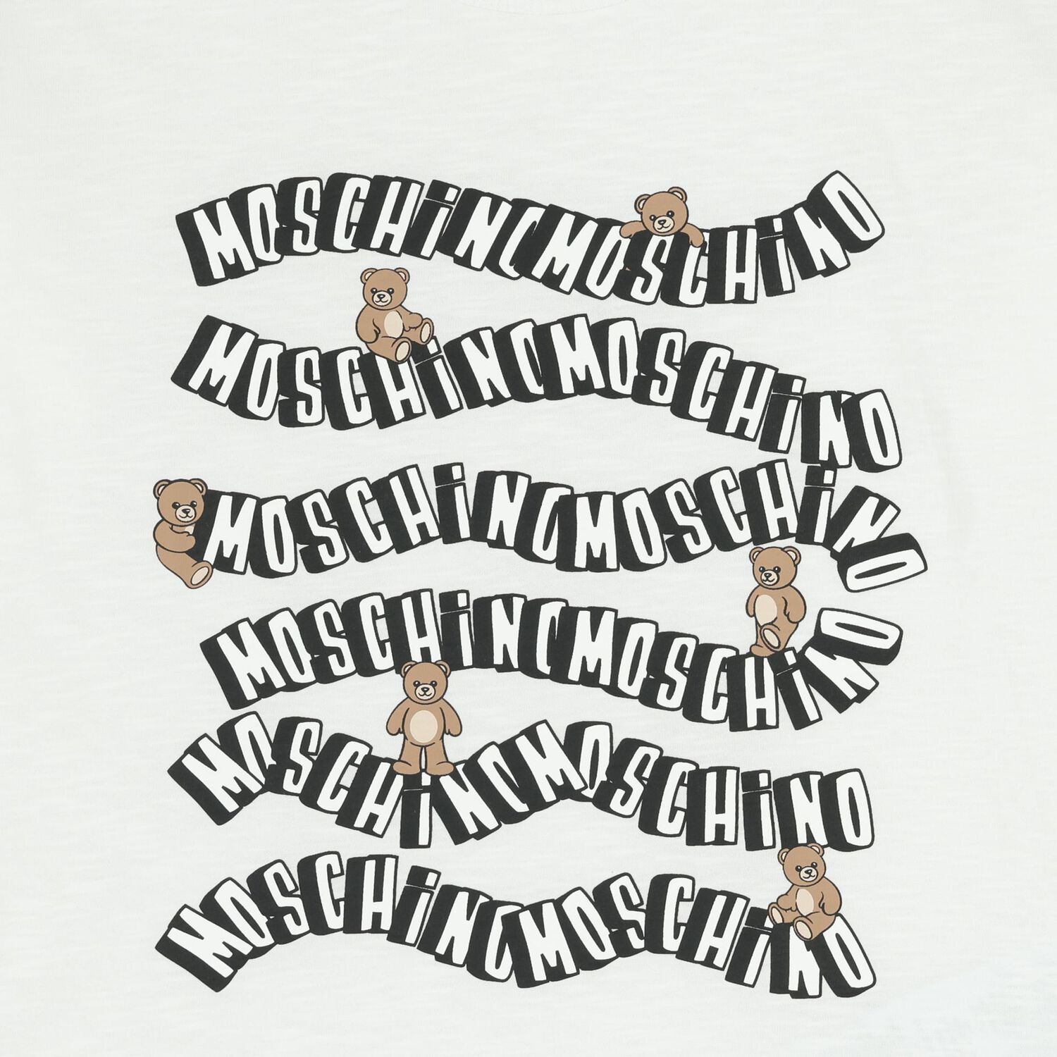 White Teddy Bear Logo T-Shirt, 1, hi-res