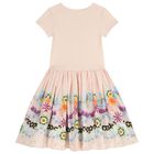 Girls Pink Floral Dress, 3, hi-res