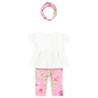 Baby Girls Ivory & Pink Floral Leggings Set, 1, hi-res