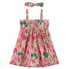 طقم فستان بطبعة جرافيك باللون الوردى, 1, hi-res