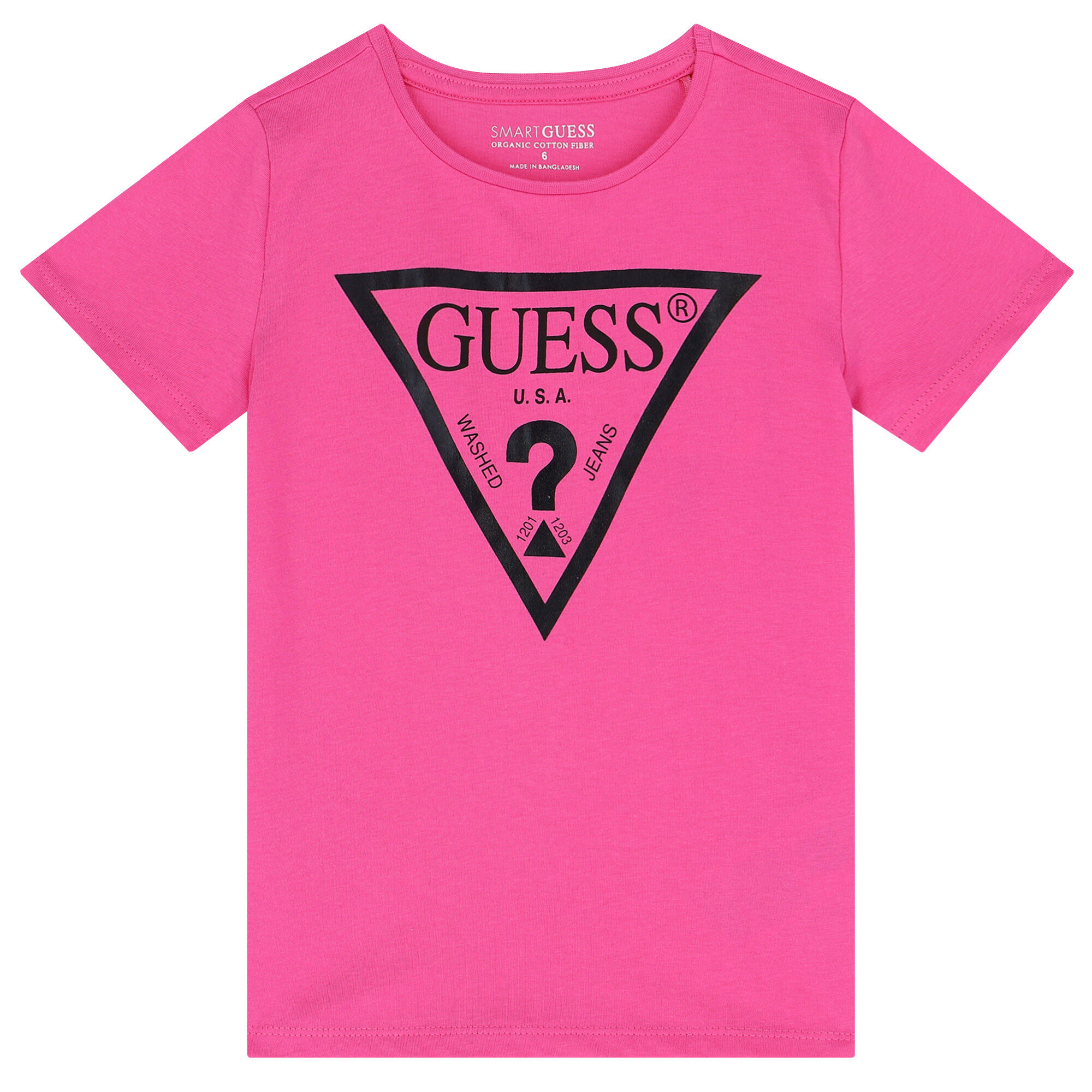Guess Girls Pink Logo T Shirt Junior Couture UAE