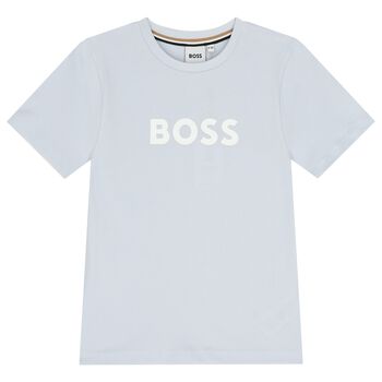 تيشيرت للأولاد بشعار مني مي باللون الأزرق