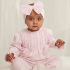 Girls Pink Babygrow & Headband Set, 1, hi-res