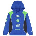 Boys Blue & Green Logo Hooded Top, 1, hi-res
