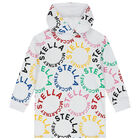 Girls White Logo Hooded Dress, 1, hi-res